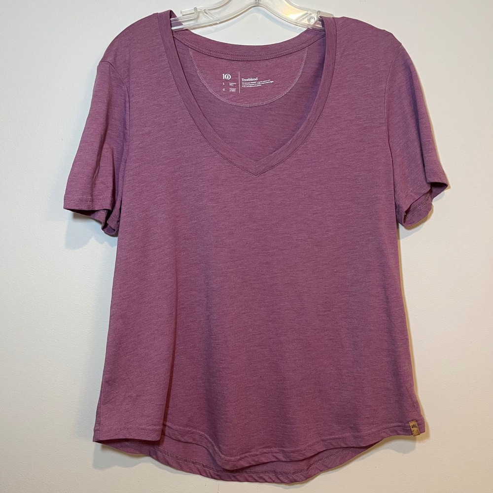 Tentree T-Shirt Treeblend V-Neck‎ Short Sleeve Tee Purple Violet Womens Large